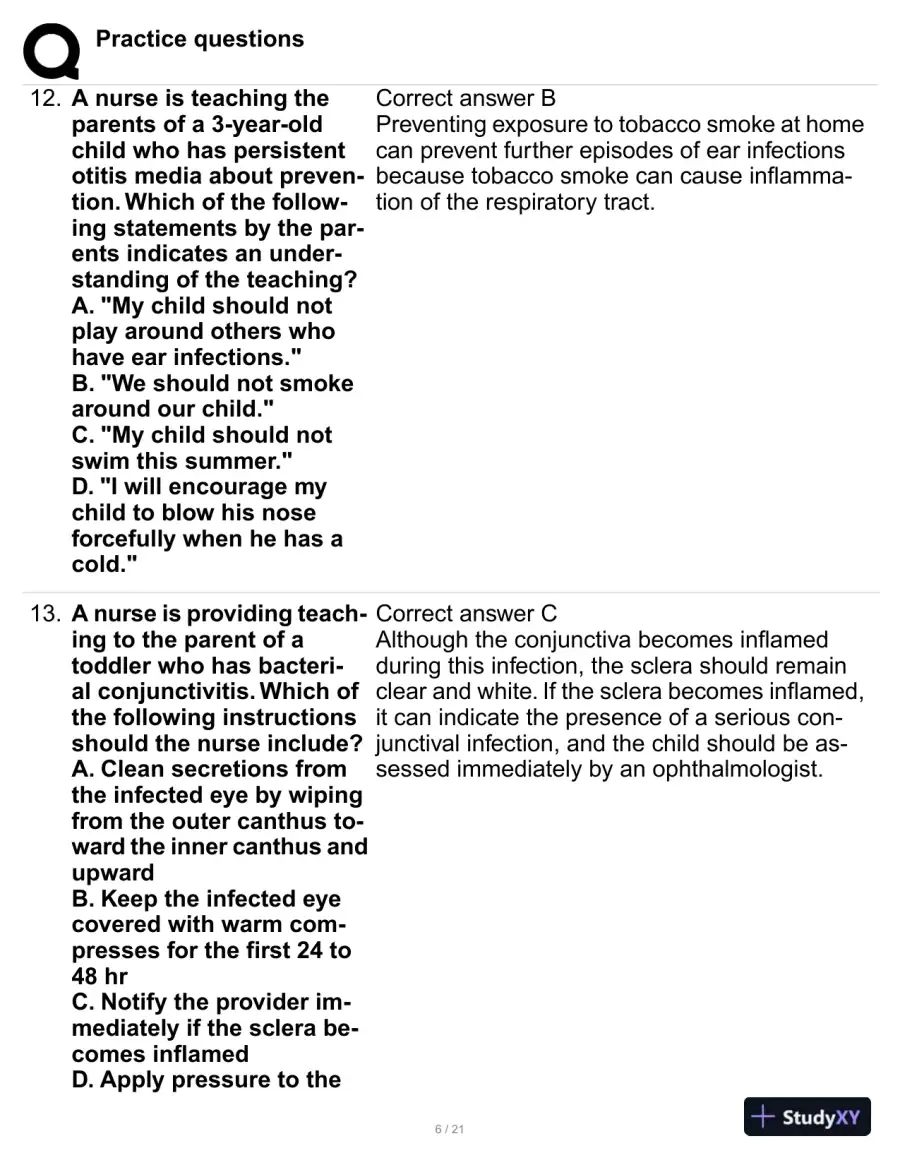 Maternal New Born Practice Exam Question with Answers (47 Solved Questions), page 7