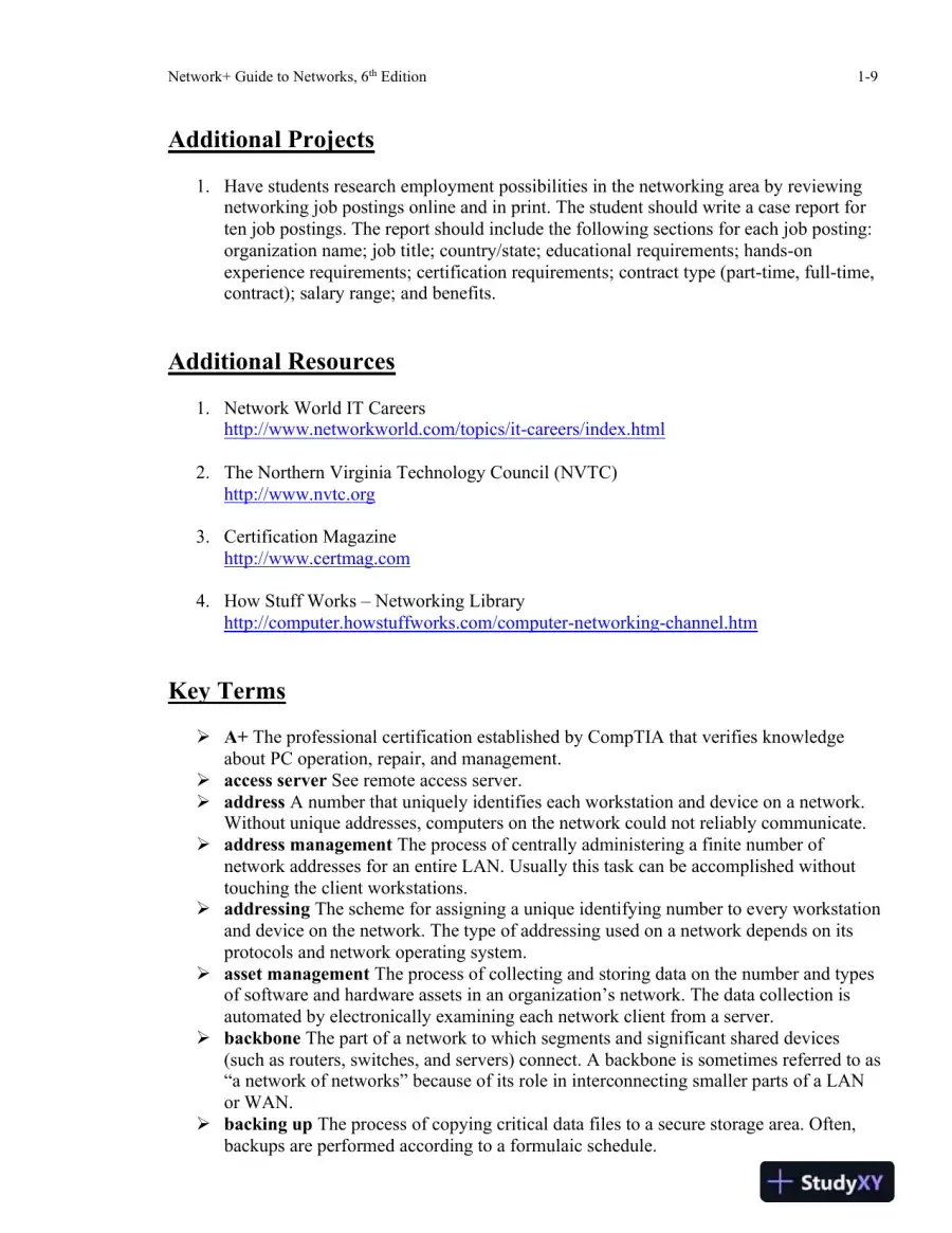 Network+ Guide To Networks, 6th Edition Class Notes, page 10