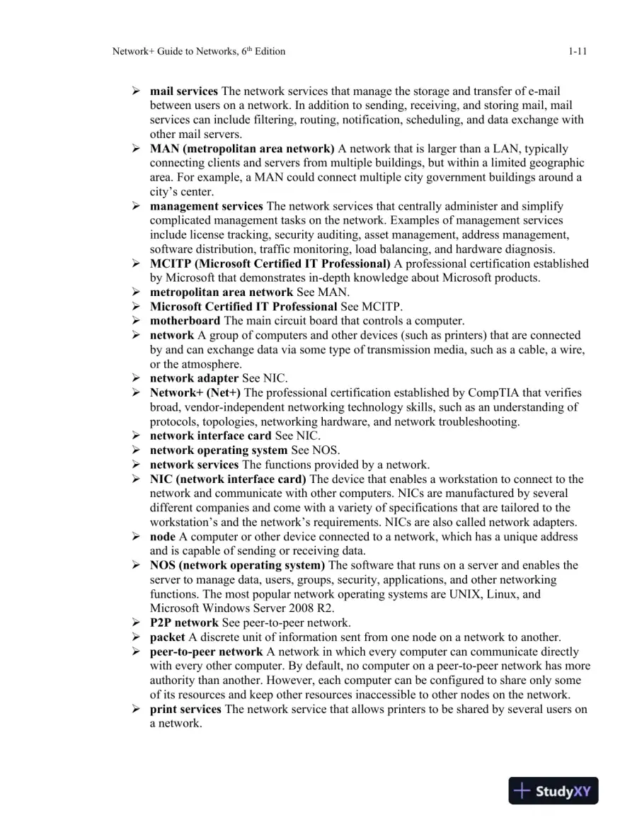 Network+ Guide To Networks, 6th Edition Class Notes, page 12