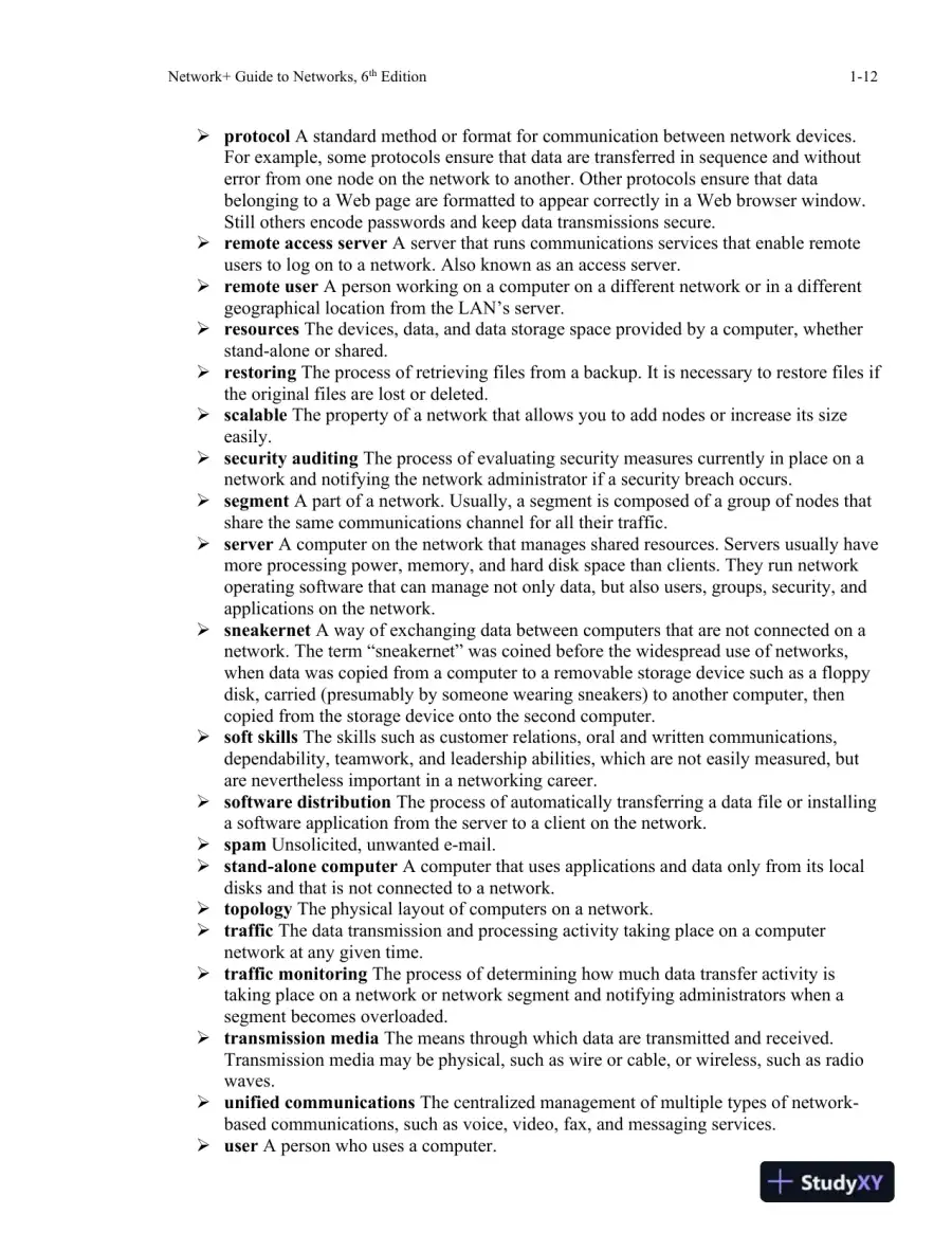 Network+ Guide To Networks, 6th Edition Class Notes, page 13