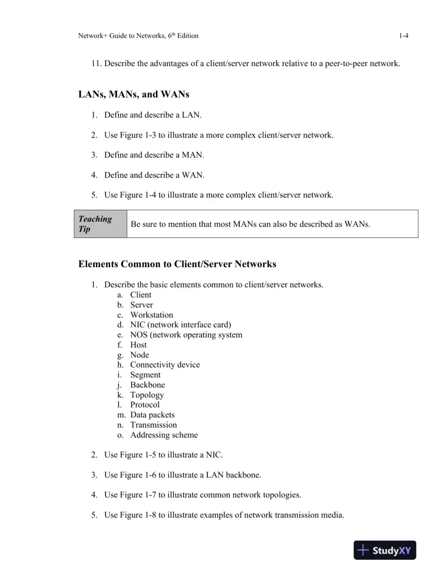 Network+ Guide To Networks, 6th Edition Class Notes, page 5