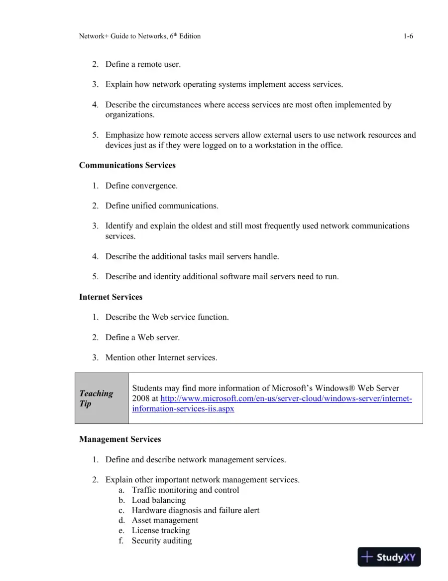 Network+ Guide To Networks, 6th Edition Class Notes, page 7