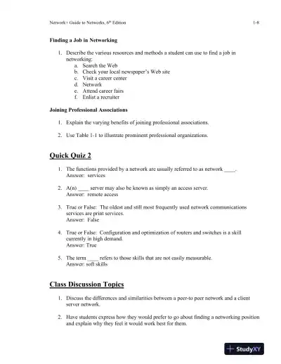 Network+ Guide To Networks, 6th Edition Class Notes - Page 9 preview image