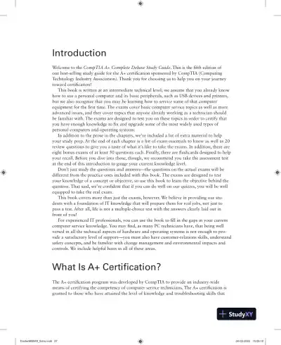 CompTIA A+ Complete Deluxe Study Guide with Online Labs: Core 1 Exam 220-1101 and Core 2 Exam 220-1102 (2022) - Page 30 preview image