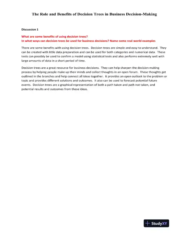 The Role and Benefits of Decision Trees in Business Decision-Making - Page 1 preview image
