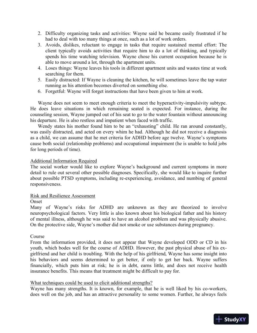 Solution Manual for Mental Health in Social Work: A Casebook on Diagnosis and Strengths Based Assessment, 3rd Edition, page 20