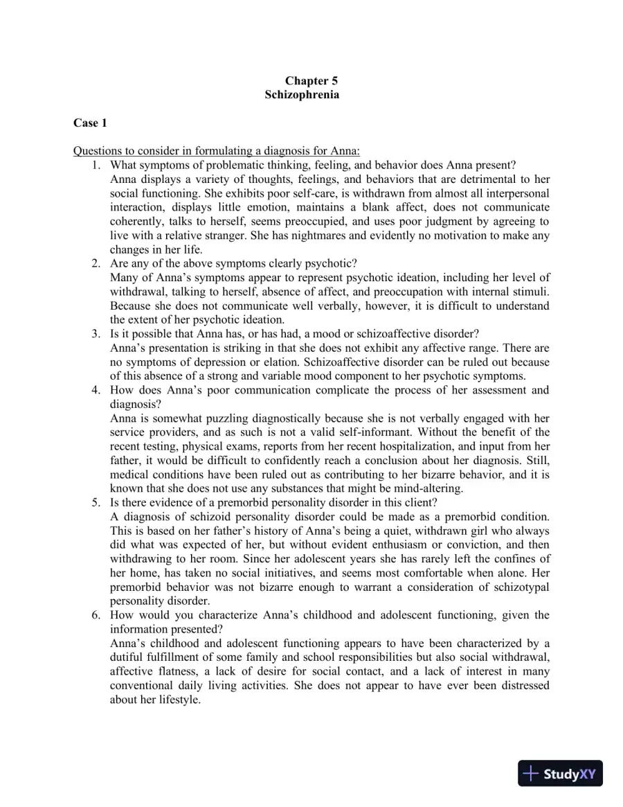 Solution Manual for Mental Health in Social Work: A Casebook on Diagnosis and Strengths Based Assessment, 3rd Edition, page 23