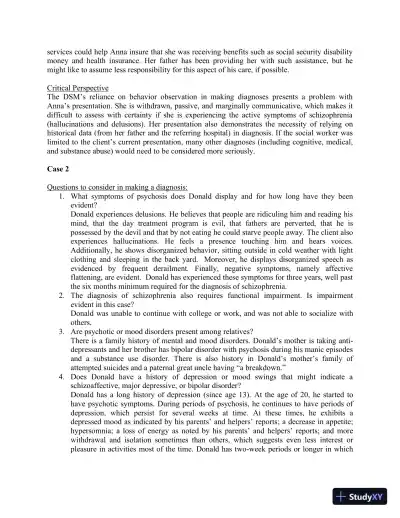 Solution Manual for Mental Health in Social Work: A Casebook on Diagnosis and Strengths Based Assessment, 3rd Edition - Page 26 preview image