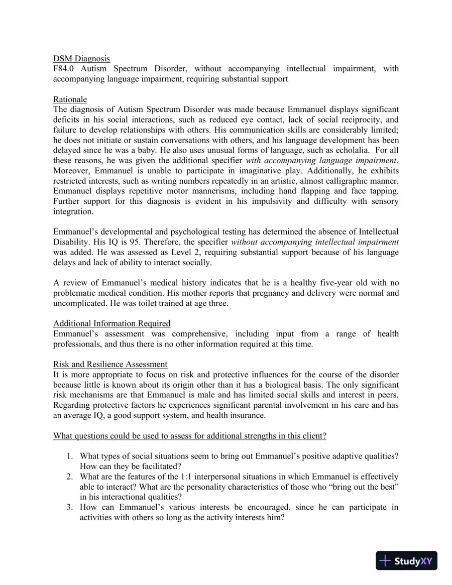 Solution Manual for Mental Health in Social Work: A Casebook on Diagnosis and Strengths Based Assessment, 3rd Edition, page 6
