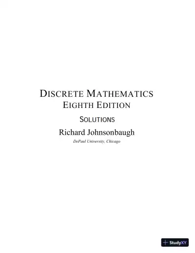 Solution Manual for Discrete Mathematics, 8th Edition - Page 1 preview image