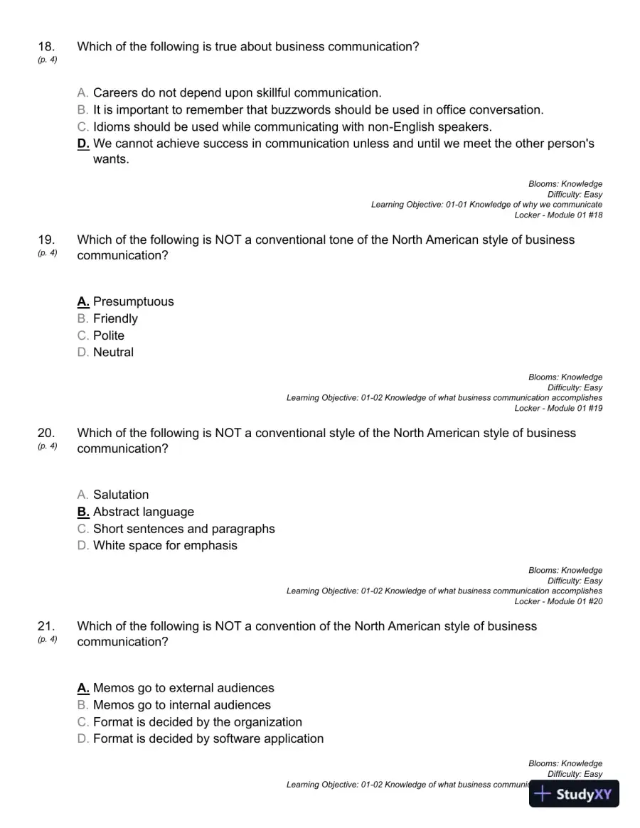 Business Communication : Building Critical Skills Test Bank, page 14