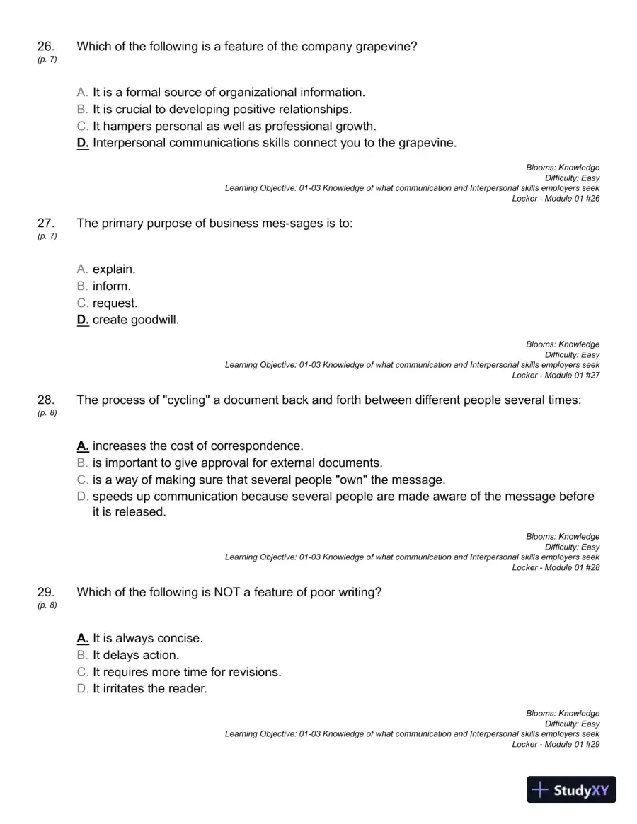 Business Communication : Building Critical Skills Test Bank, page 16