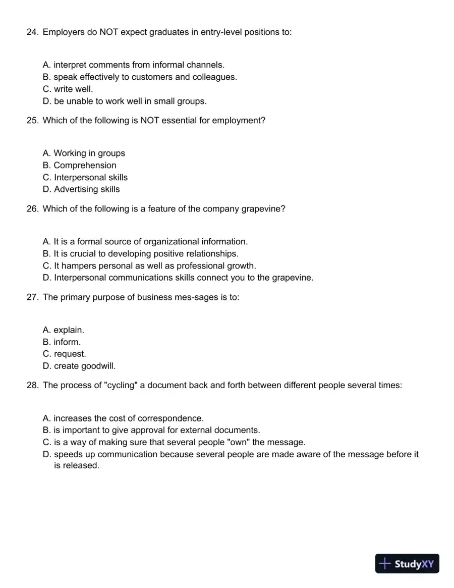 Business Communication : Building Critical Skills Test Bank, page 5