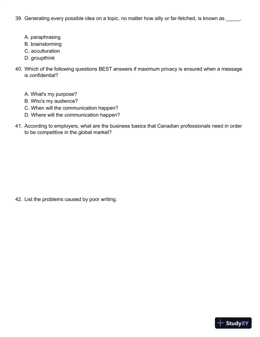 Business Communication : Building Critical Skills Test Bank, page 8