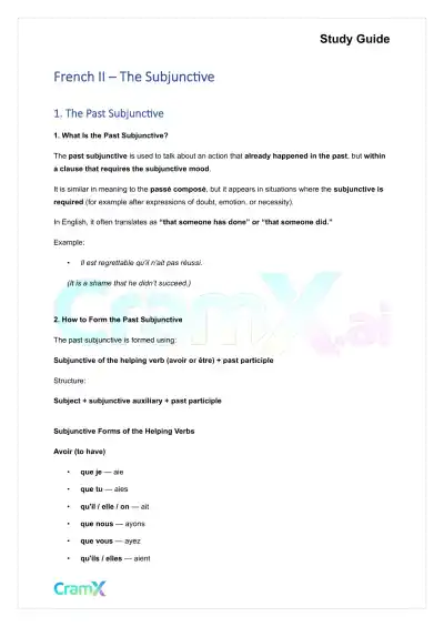 French II – The Subjunctive - Page 1 preview image