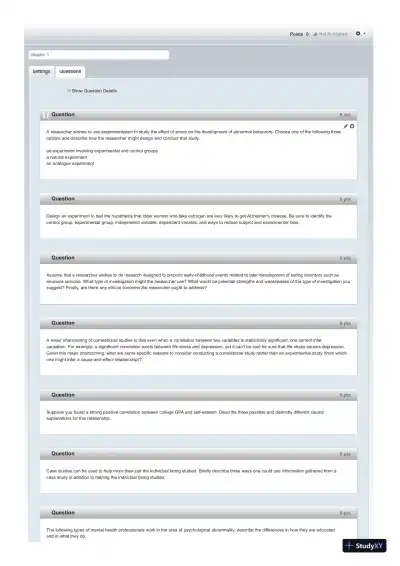 Test Bank For Fundamentals of Abnormal Psychology, 7th Edition - Page 1 preview image