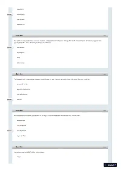 Test Bank For Fundamentals of Abnormal Psychology, 7th Edition - Page 26 preview image