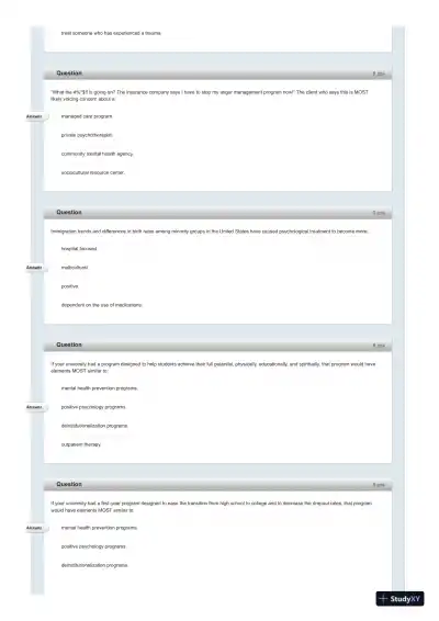 Test Bank For Fundamentals of Abnormal Psychology, 7th Edition - Page 28 preview image