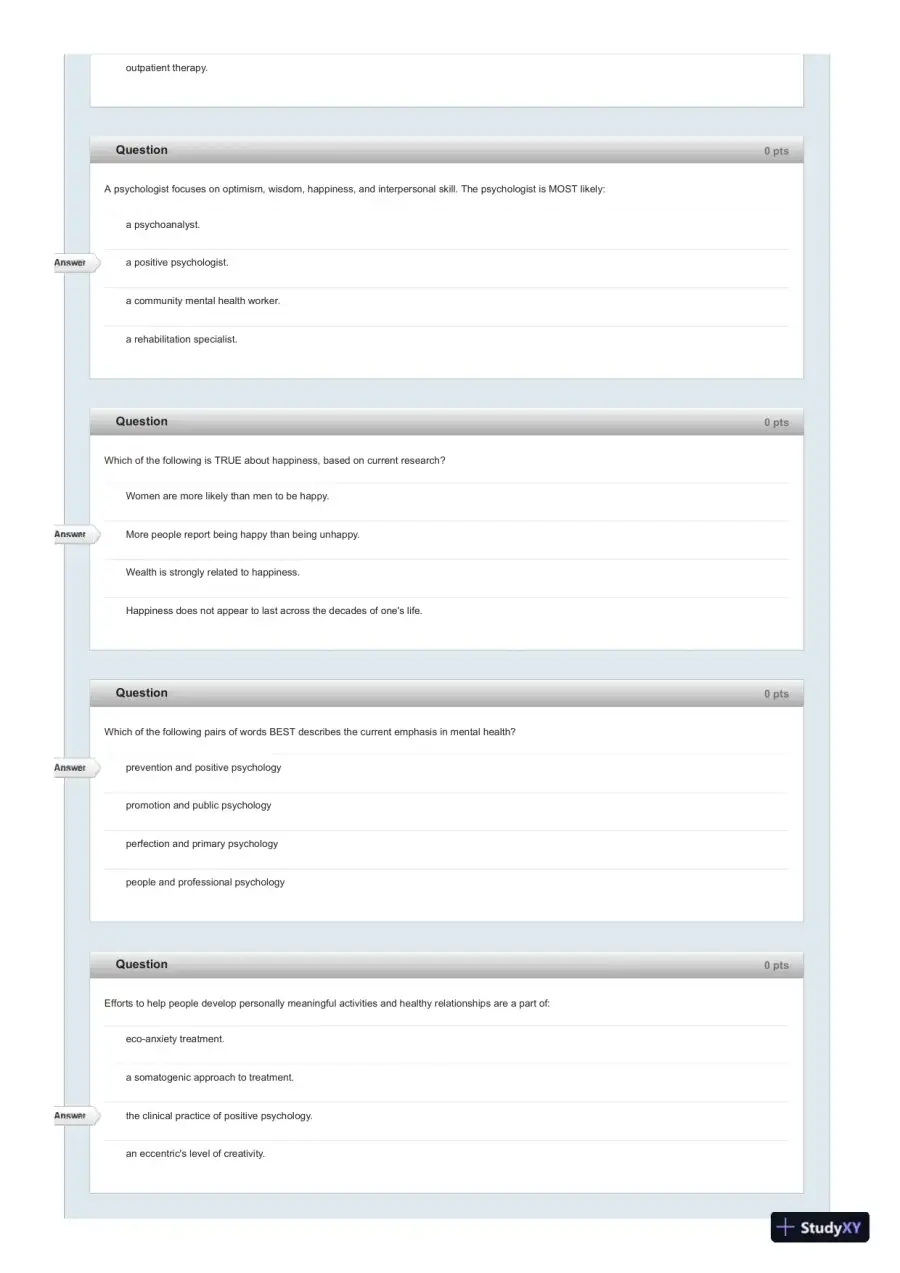 Test Bank For Fundamentals of Abnormal Psychology, 7th Edition, page 29