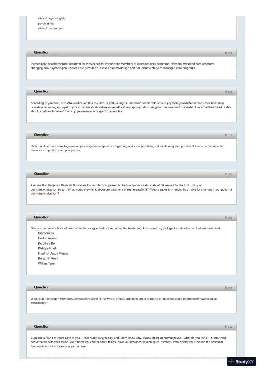 Test Bank For Fundamentals of Abnormal Psychology, 7th Edition, page 3