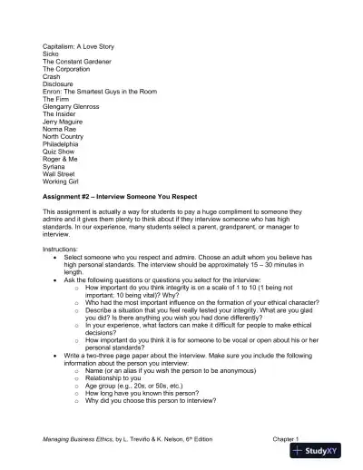 Managing Business Ethics: Straight Talk about How to Do It Right, 6th Edition Solution Manual - Page 13 preview image