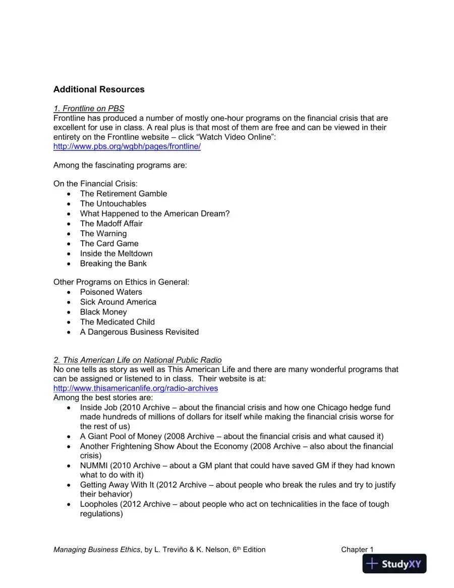 Managing Business Ethics: Straight Talk about How to Do It Right, 6th Edition Solution Manual, page 14
