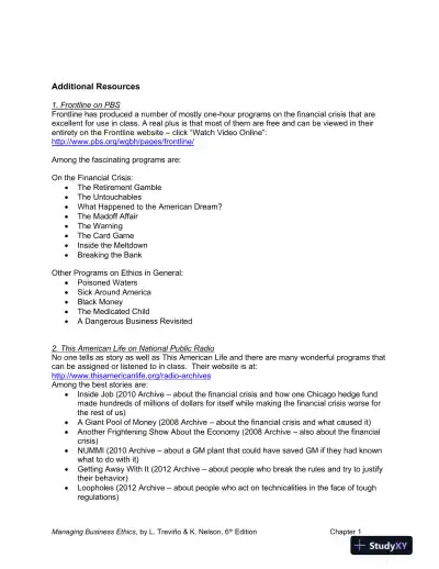 Managing Business Ethics: Straight Talk about How to Do It Right, 6th Edition Solution Manual - Page 14 preview image