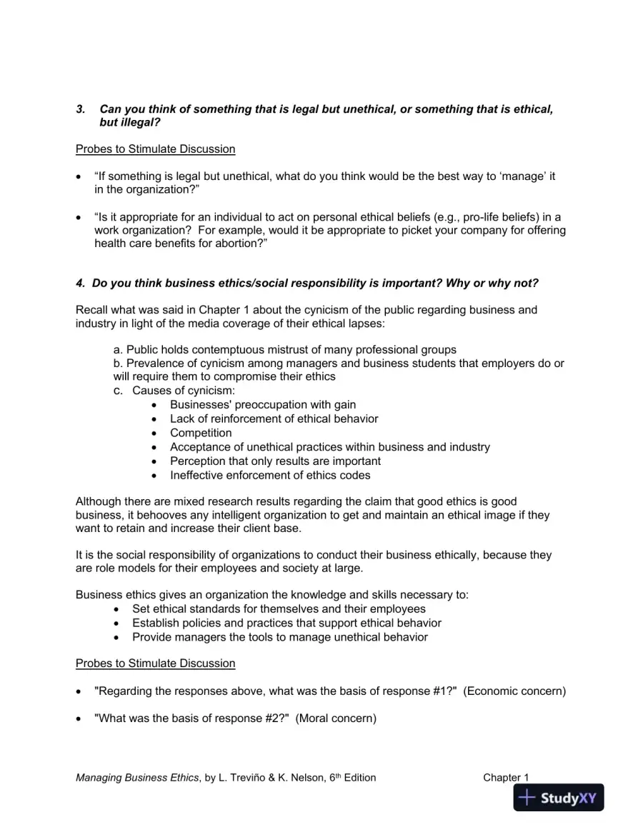Managing Business Ethics: Straight Talk about How to Do It Right, 6th Edition Solution Manual, page 4