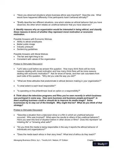 Managing Business Ethics: Straight Talk about How to Do It Right, 6th Edition Solution Manual - Page 5 preview image