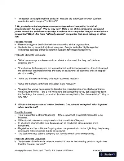 Managing Business Ethics: Straight Talk about How to Do It Right, 6th Edition Solution Manual - Page 6 preview image