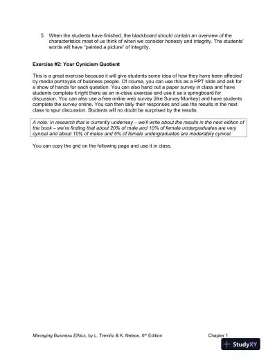 Managing Business Ethics: Straight Talk about How to Do It Right, 6th Edition Solution Manual - Page 8 preview image