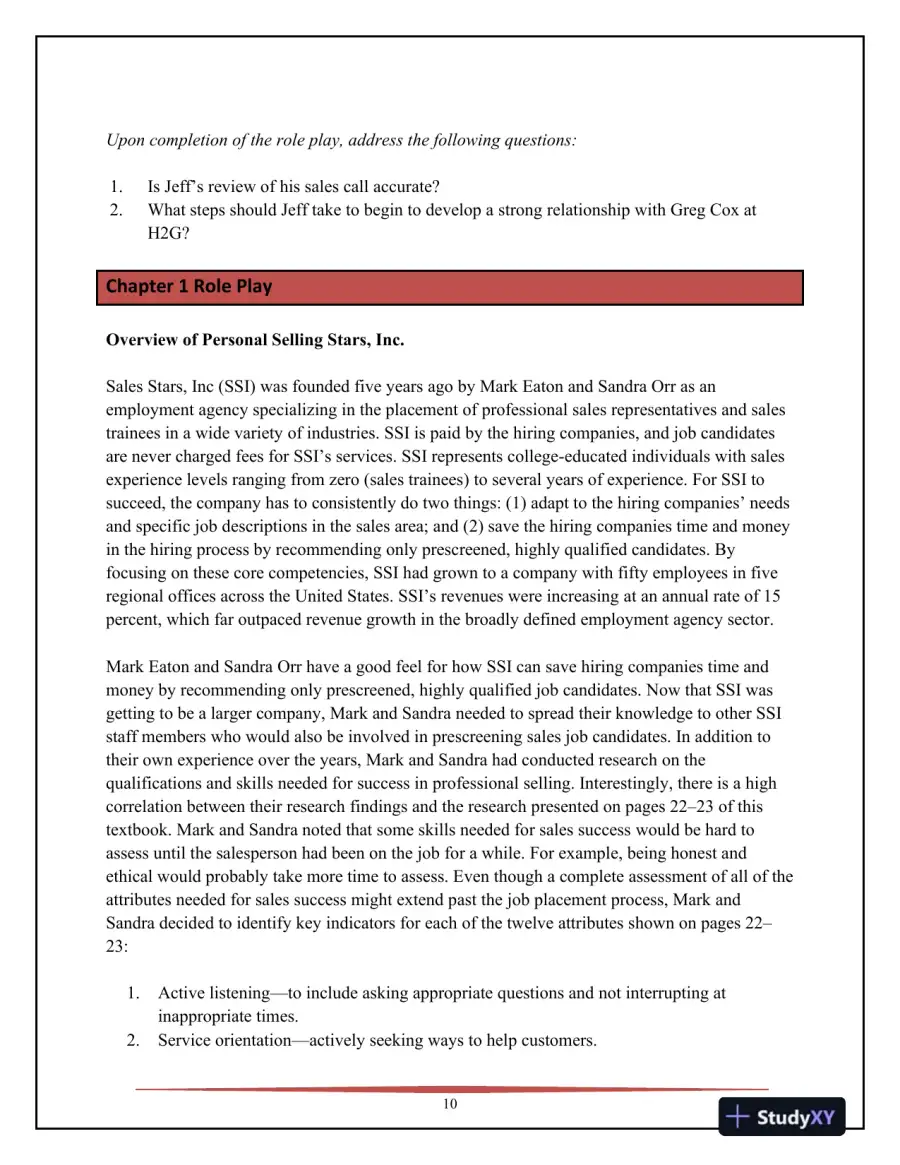 SELL, 5th Edition Solution Manual, page 11