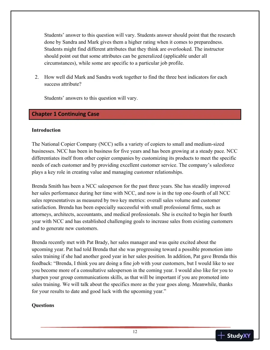 SELL, 5th Edition Solution Manual, page 13