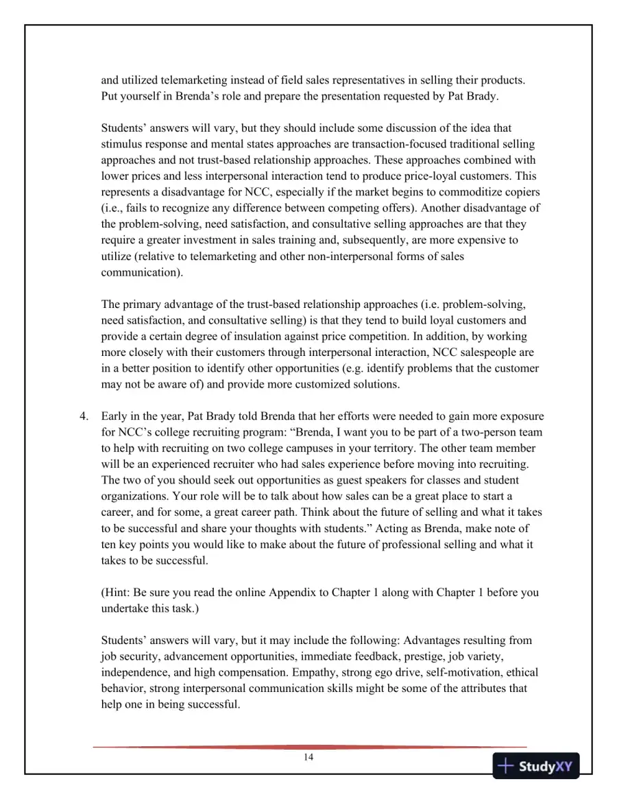 SELL, 5th Edition Solution Manual, page 15