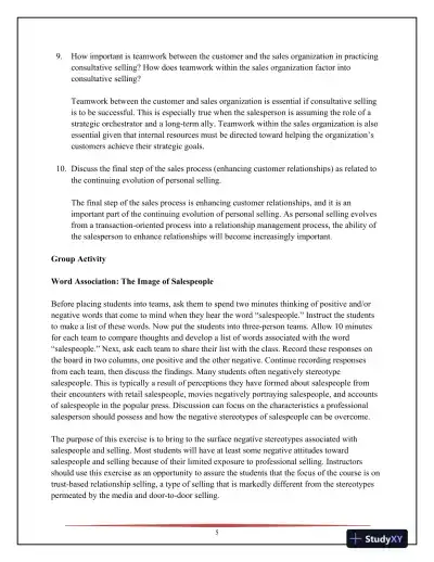 SELL, 5th Edition Solution Manual - Page 6 preview image