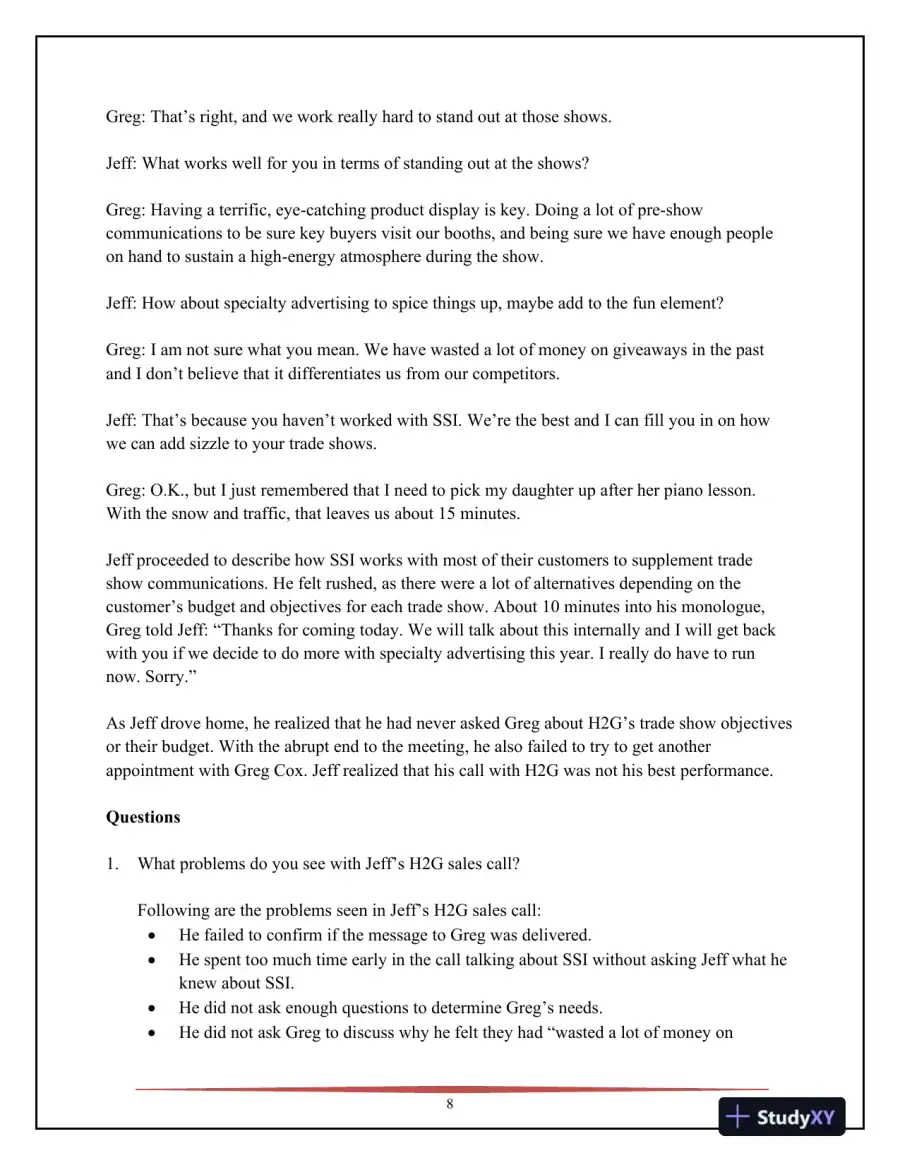SELL, 5th Edition Solution Manual, page 9