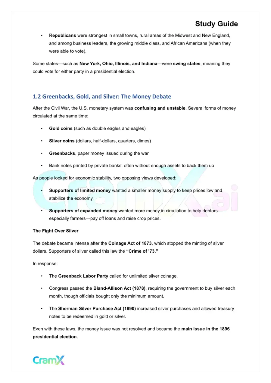 U.S. History II - Politics, Farming, Empire, 1876–1900, page 2