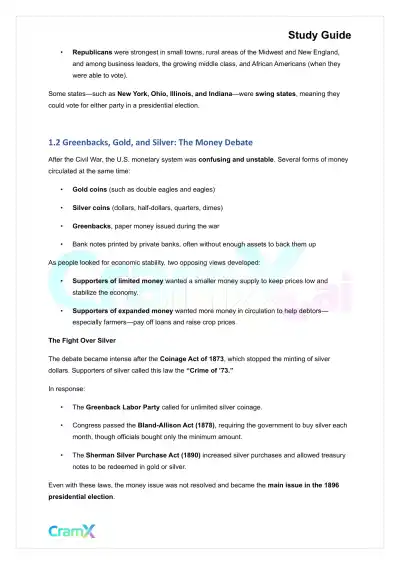 U.S. History II - Politics, Farming, Empire, 1876–1900 - Page 2 preview image