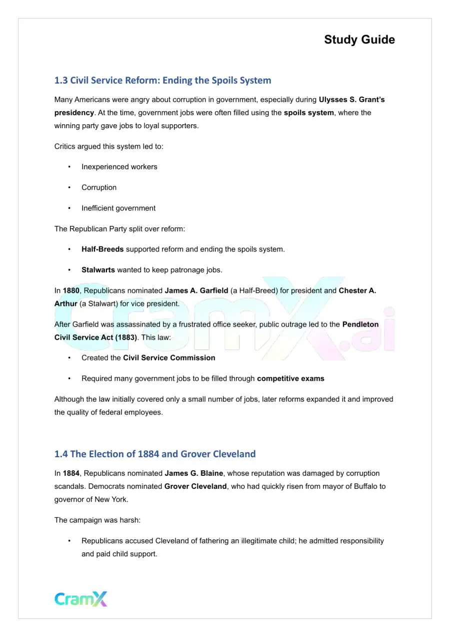 U.S. History II - Politics, Farming, Empire, 1876–1900, page 3