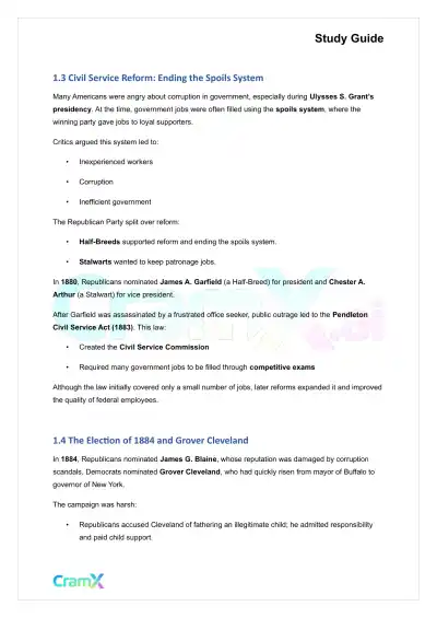 U.S. History II - Politics, Farming, Empire, 1876–1900 - Page 3 preview image