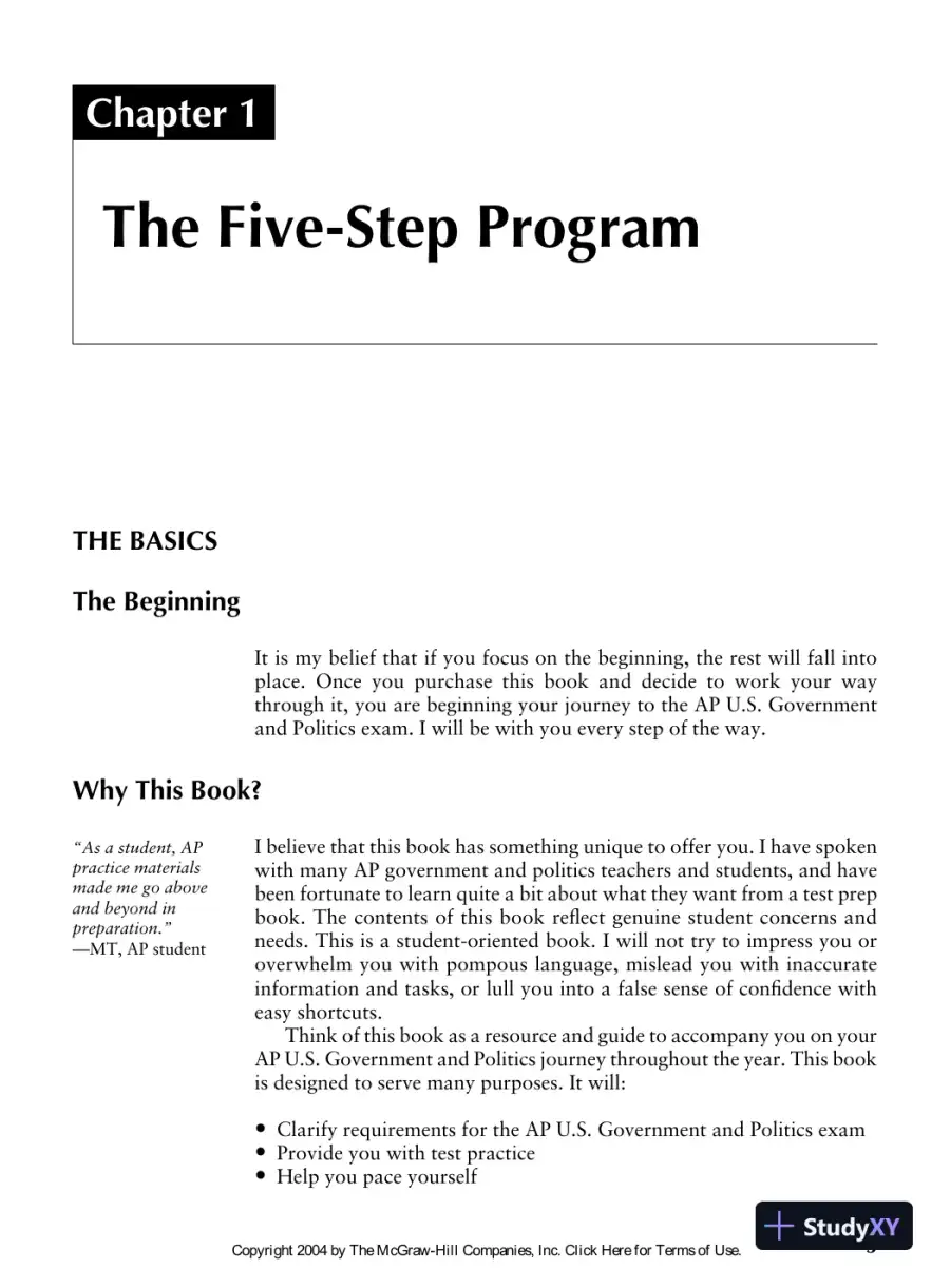5 Steps to a 5 on the AP: U.S. Government and Politics (2003), page 20