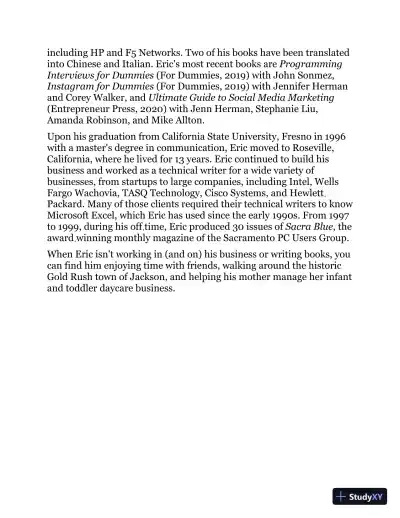 MCA Microsoft Office Specialist Study Guide: Excel Associate Exam MO-200 (2021) - Page 18 preview image