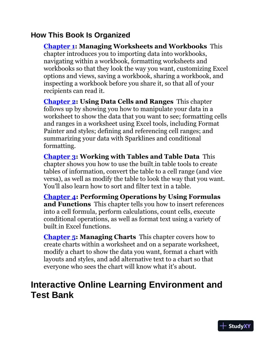 MCA Microsoft Office Specialist Study Guide: Excel Associate Exam MO-200 (2021), page 23