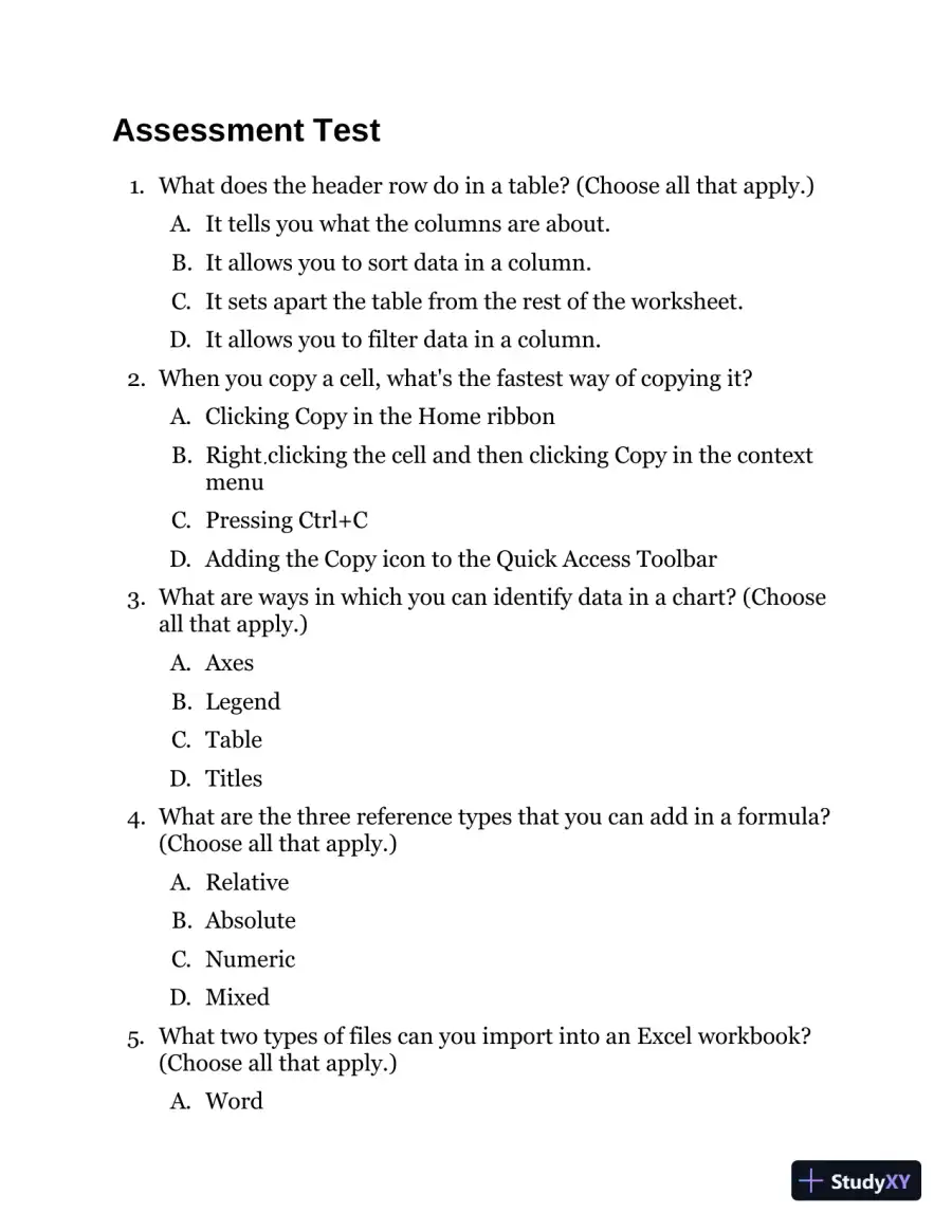 MCA Microsoft Office Specialist Study Guide: Excel Associate Exam MO-200 (2021), page 26