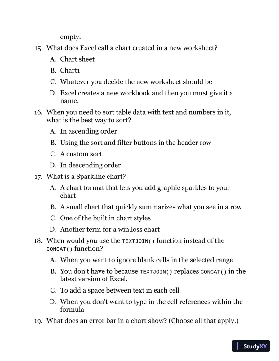 MCA Microsoft Office Specialist Study Guide: Excel Associate Exam MO-200 (2021), page 29