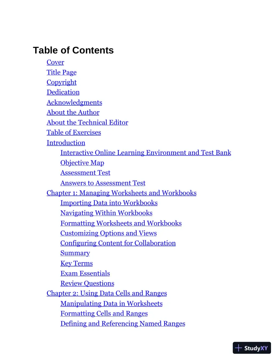 MCA Microsoft Office Specialist Study Guide: Excel Associate Exam MO-200 (2021), page 3