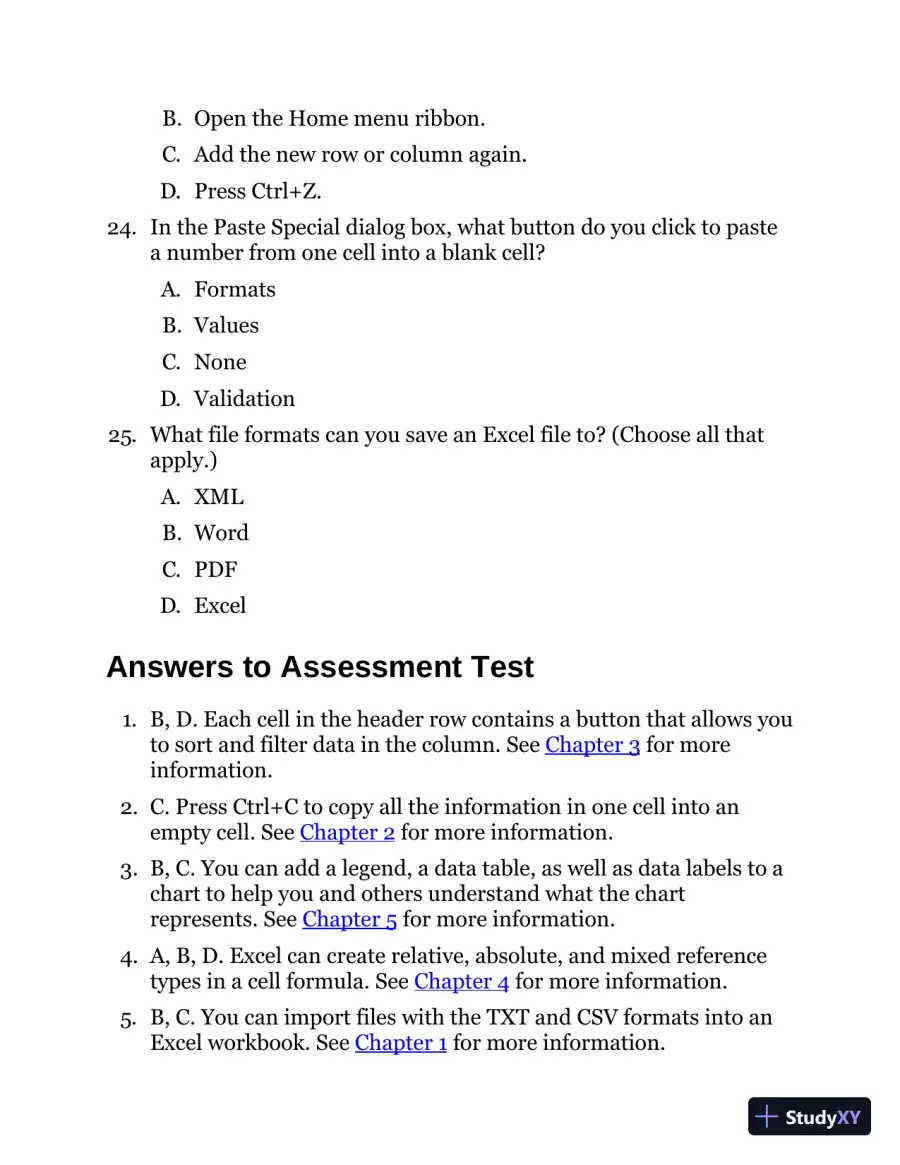 MCA Microsoft Office Specialist Study Guide: Excel Associate Exam MO-200 (2021), page 31