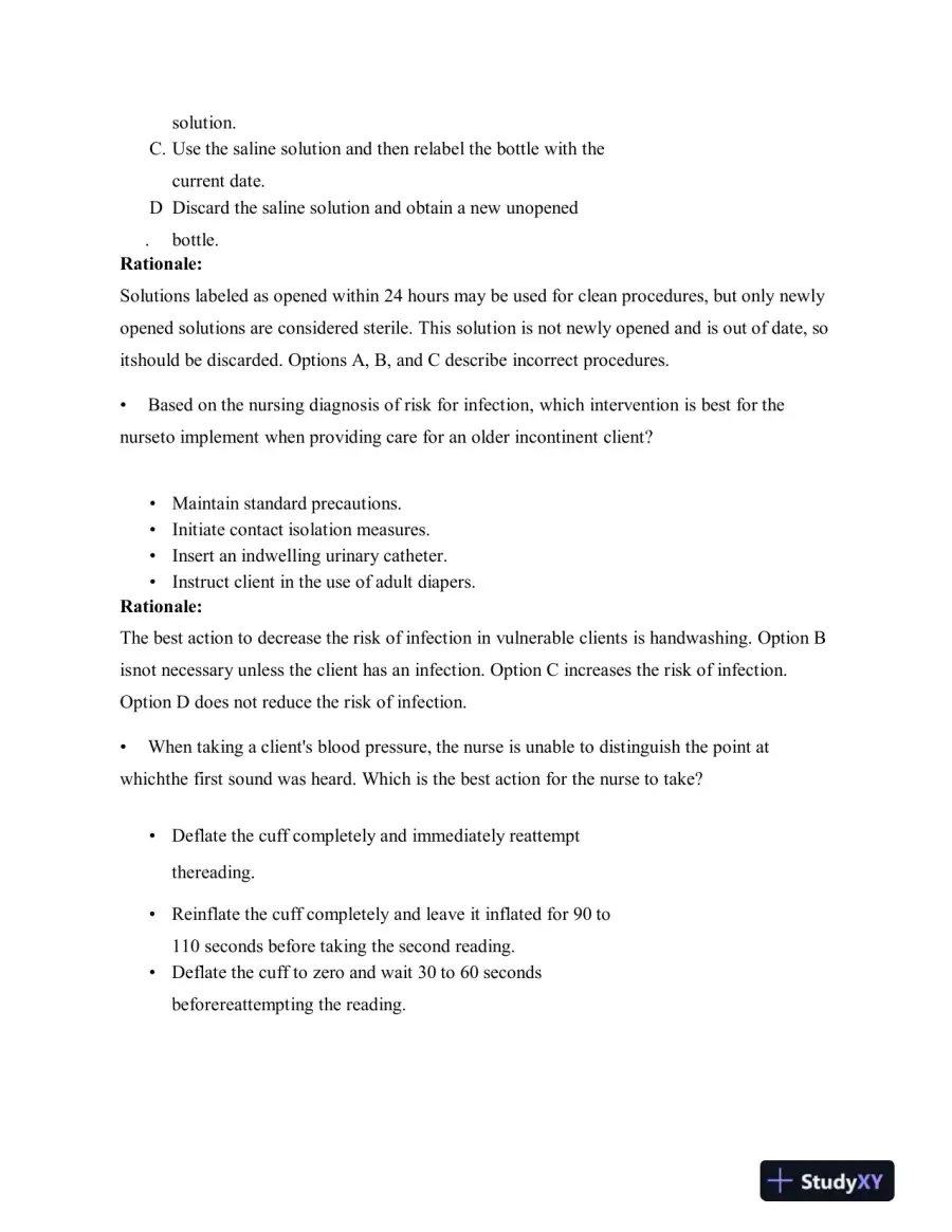 HESI RN Fundamentals Practice Exam With Answers (75 Solved Questions), page 10