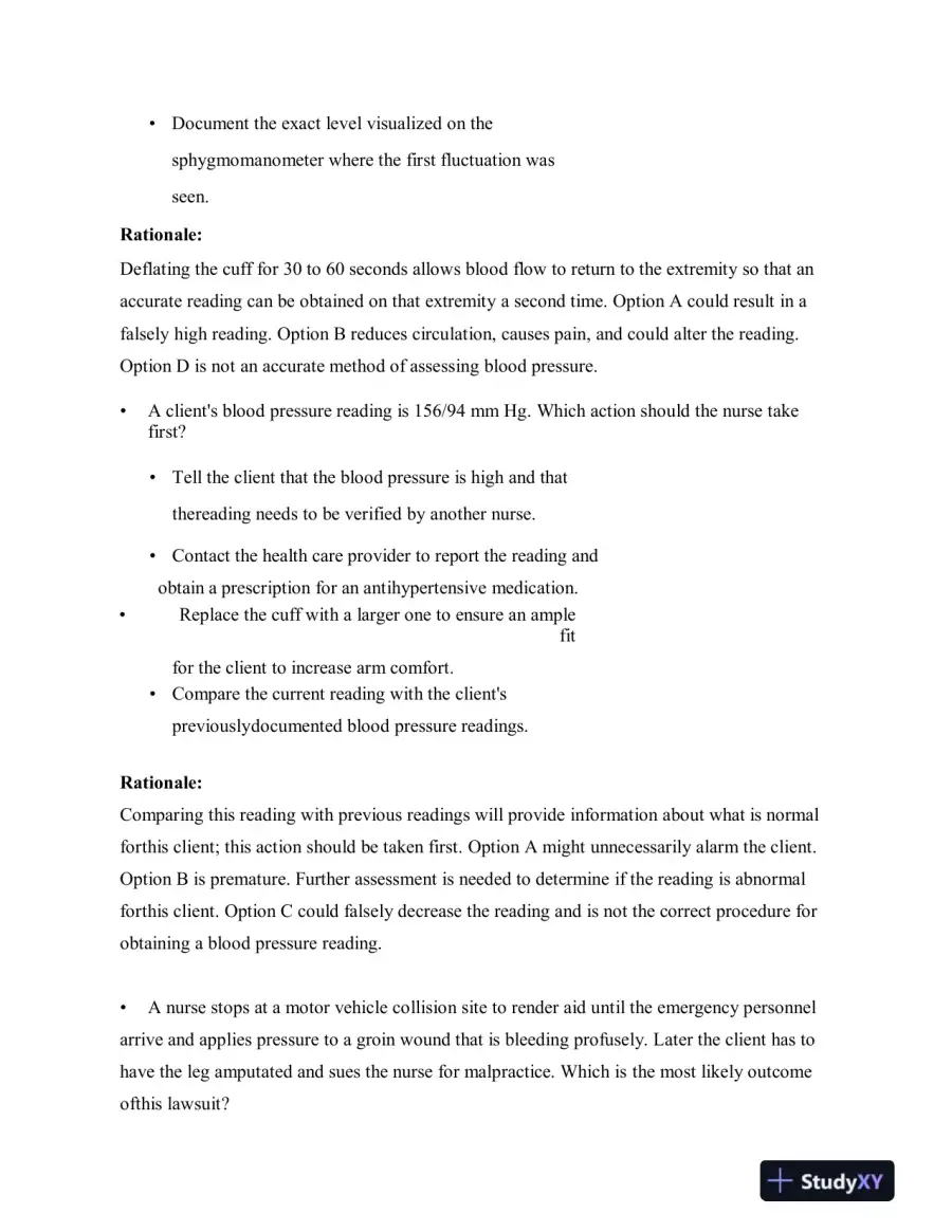 HESI RN Fundamentals Practice Exam With Answers (75 Solved Questions), page 11