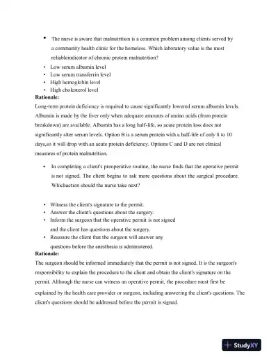 HESI RN Fundamentals Practice Exam With Answers (75 Solved Questions) - Page 3 preview image